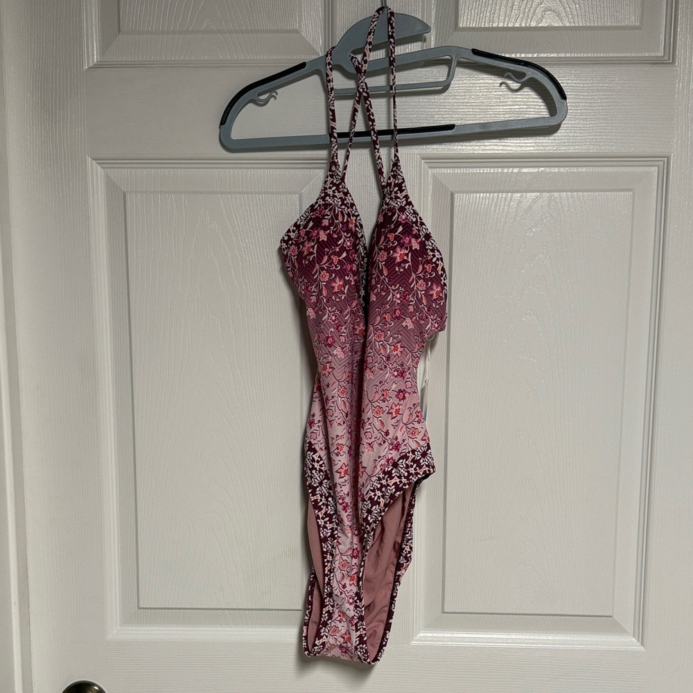 New Lucky Brand Floral Pink One-Piece Swimsuit